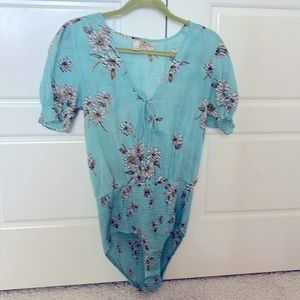Free People Intimately Puff Sleeve Bodysuit